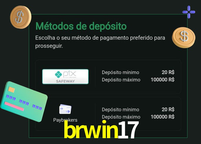 O cassino brwin17 oferece uma grande variedade de métodos de pagamento
